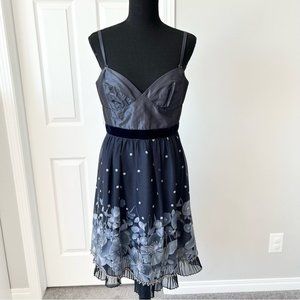 Rebecca Taylor Pure Silk Midnight Blue Cocktail  Short Dress